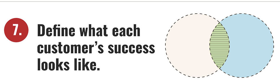 7. Define what each customer's success looks like.