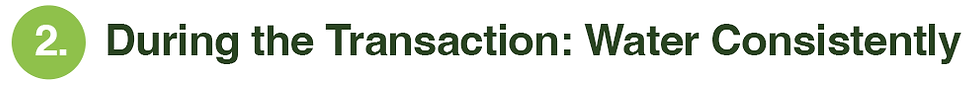 2. During the Transaction: Water Consistently